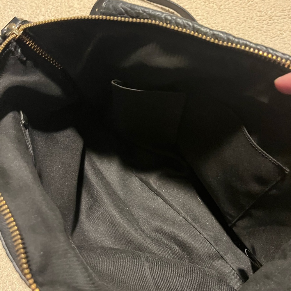 Vince Camuto Black Soft Leather Textured Shoulder Bag - Picture 5 of 5